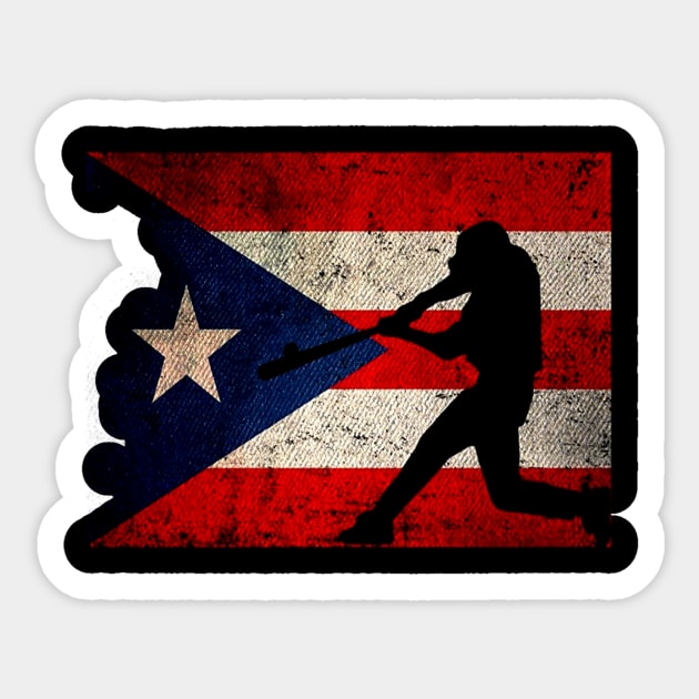 Puerto rico baseball flag Sticker by Consuelo Marvin